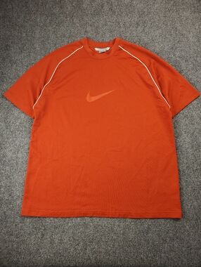 Vintage Y2K Nike Silver Tag T Shirt Mens XL Basketball Mesh Center Swoosh Orange